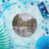 モンタナの冬の雪山の景色 ペーパープレート (パーティー)