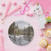 モンタナの冬の雪山の景色 ペーパープレート (パーティー)