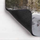 モンタナの冬の雪山の景色 マウスパッド (コーナー)