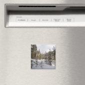 モンタナの冬の雪山の景色 マグネット (インサイチュ (食洗機))