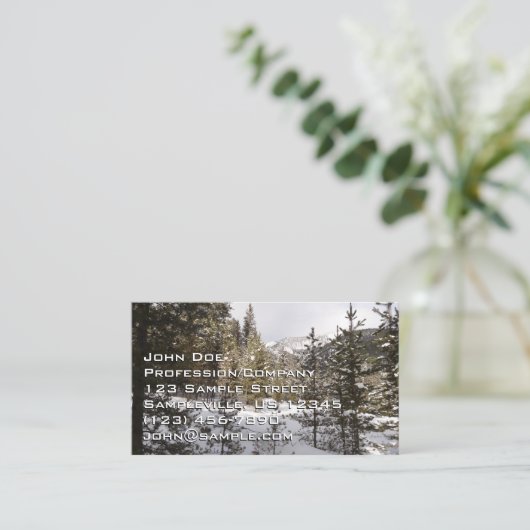 モンタナの冬の雪山の景色 名刺 (スタンド正面)