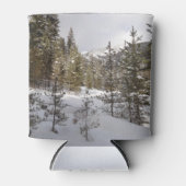 モンタナの冬の雪山の景色 缶クーラー (正面)