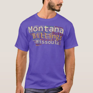 モンタナの地図と都市 Tシャツ