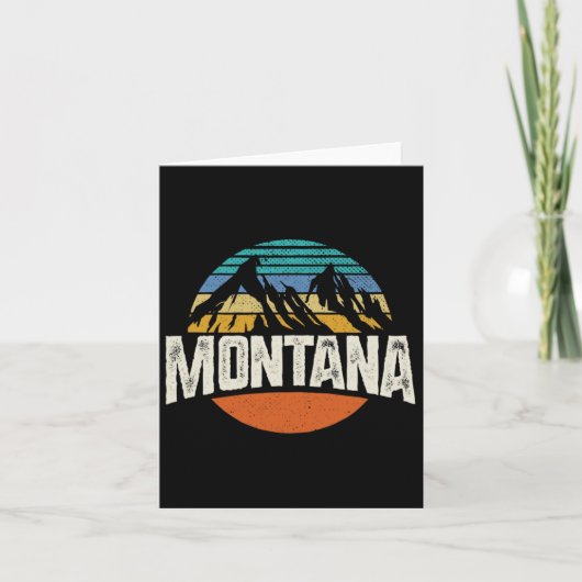 モンタナの山々レトロデザイン ハイキング 登山 Mt カード (正面)