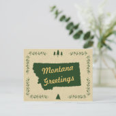 モンタナの州のクリスマスの休日の挨拶 シーズンポストカード (スタンド正面)