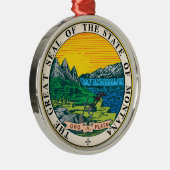モンタナの州のシールアメリカ共和国の記号の旗 メタルオーナメント (右)