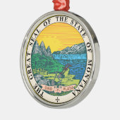 モンタナの州のシールアメリカ共和国の記号の旗 メタルオーナメント (左)