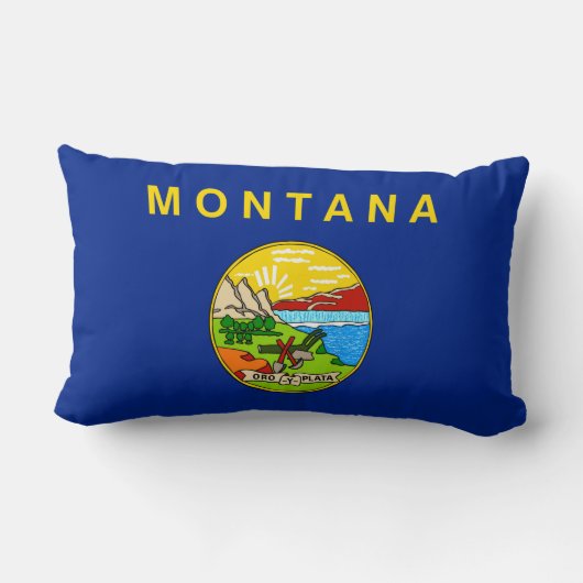 モンタナの州の旗のデザイン ランバークッション (裏面)