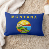 モンタナの州の旗のデザイン ランバークッション (ブランケット)