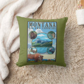 モンタナの州場面 クッション (ブランケット)