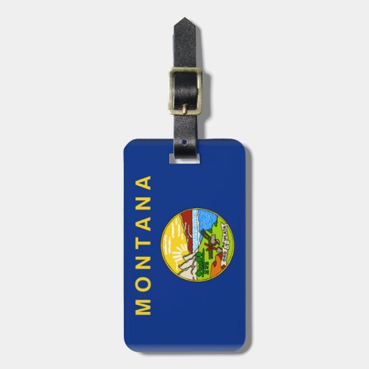 モンタナの旗 ラゲッジタグ (正面縦)