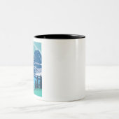 モンタナの氷河の国立公園とキントラ湖 ツートーンマグカップ (中央)