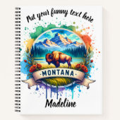 モンタナの美しいと野生生物の水彩画 ノートブック (正面)