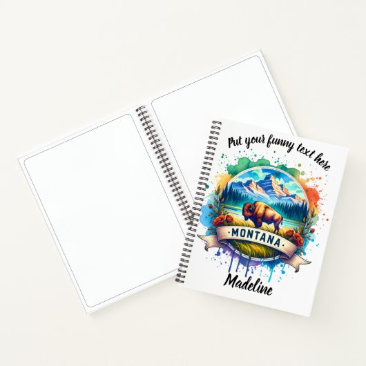 モンタナの美しいと野生生物の水彩画 ノートブック (内部)