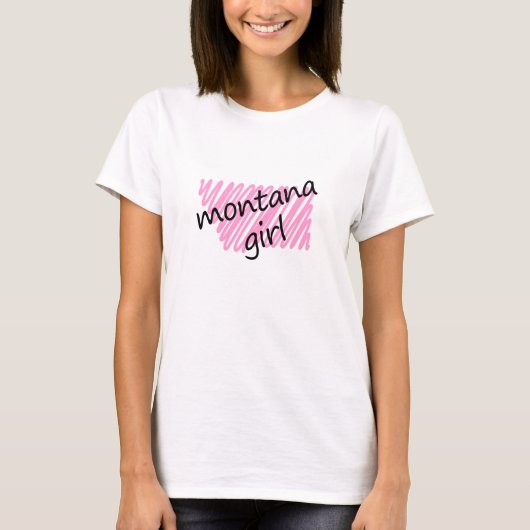 モンタナの走り書きされた地図を持つモンタナの女の子 Tシャツ (正面)