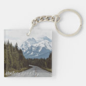 モンタナの遠征の景色のハイウェー山 キーホルダー (裏面)