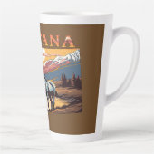 モンタナの野生馬の輪郭 カフェラテマグ (右)