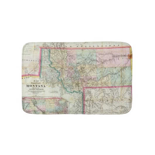 モンタナの領域の地図 バスマット (正面)