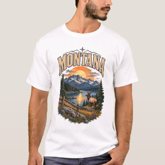 モンタナの風景プリントTシャツ Tシャツ