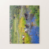 モンタナの馬。クリスマスの挨拶 ジグソーパズル (縦)