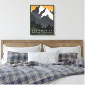 モンタナへの旅行を促進するヴィンテージのポスター。 キャンバスプリント (インサイチュ (寝室))