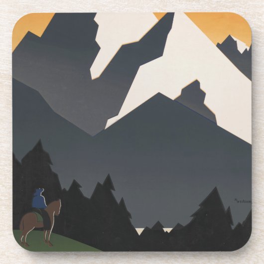 モンタナへの旅行を促進するヴィンテージのポスター。 コースター (正面)