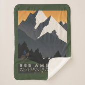 モンタナへの旅行を促進するヴィンテージのポスター。 シェルパブランケット (正面)