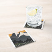 モンタナへの旅行を促進するヴィンテージのポスター。 スクエアペーパーコースター (インサイチュ)