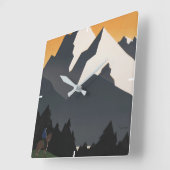 モンタナへの旅行を促進するヴィンテージのポスター。 スクエア壁時計 (傾斜)