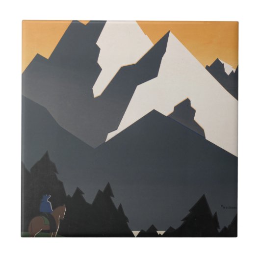 モンタナへの旅行を促進するヴィンテージのポスター。 タイル (正面)