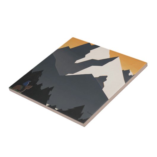 モンタナへの旅行を促進するヴィンテージのポスター。 タイル (側面)