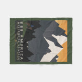 モンタナへの旅行を促進するヴィンテージのポスター。 フリースブランケット (正面(横))