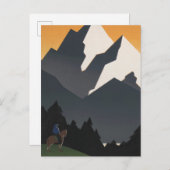 モンタナへの旅行を促進するヴィンテージのポスター。 ポストカード (正面/裏面)