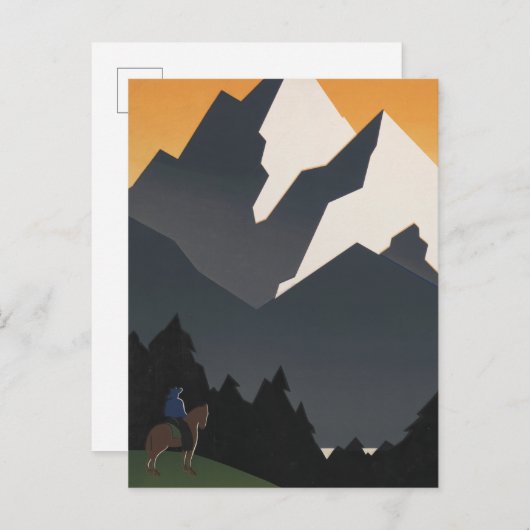 モンタナへの旅行を促進するヴィンテージのポスター。 ポストカード (正面/裏面)