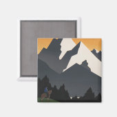 モンタナへの旅行を促進するヴィンテージのポスター。 マグネット (正面/裏面)