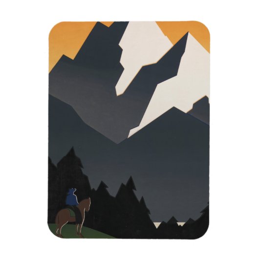 モンタナへの旅行を促進するヴィンテージのポスター。 マグネット (縦)