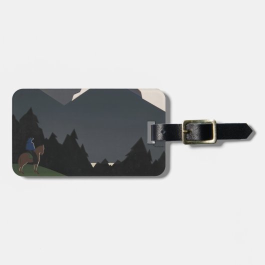 モンタナへの旅行を促進するヴィンテージのポスター。 ラゲッジタグ (正面横)