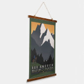 モンタナへの旅行を促進するヴィンテージのポスター。 吊り下げ型タペストリー (傾斜あり)