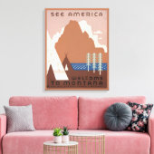 モンタナへの旅行を促進するヴィンテージのポスター。2 キャンバスプリント (インサイチュ (リビング))