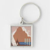 モンタナへの旅行を促進するヴィンテージのポスター。2 キーホルダー (正面)