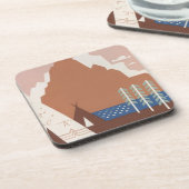 モンタナへの旅行を促進するヴィンテージのポスター。2 コースター (左側)