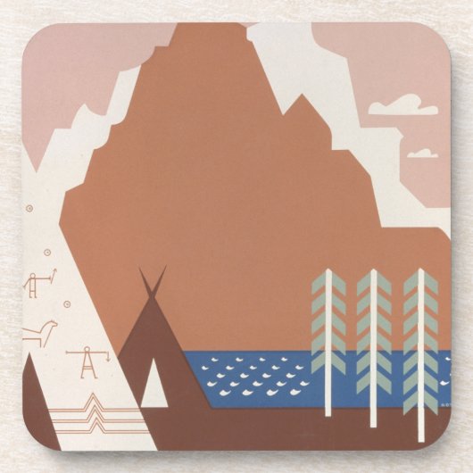 モンタナへの旅行を促進するヴィンテージのポスター。2 コースター (正面)