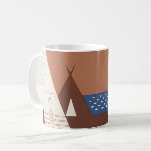 モンタナへの旅行を促進するヴィンテージのポスター。2 コーヒーマグカップ (正面左)