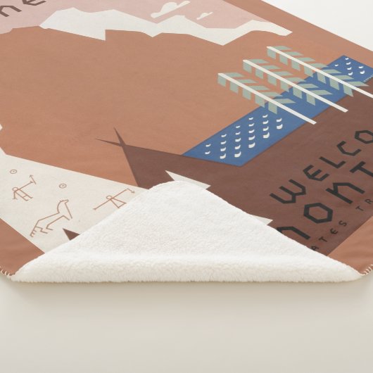 モンタナへの旅行を促進するヴィンテージのポスター。2 シェルパブランケット (3/4)