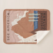 モンタナへの旅行を促進するヴィンテージのポスター。2 シェルパブランケット (正面(横))