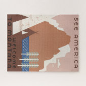 モンタナへの旅行を促進するヴィンテージのポスター。2 ジグソーパズル (横)