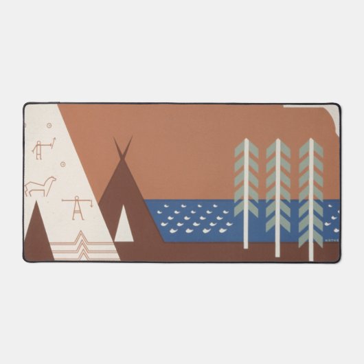 モンタナへの旅行を促進するヴィンテージのポスター。2 デスクマット (正面)