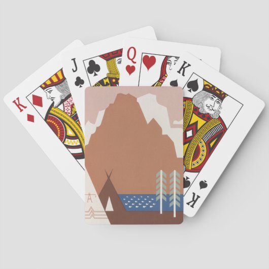 モンタナへの旅行を促進するヴィンテージのポスター。2 トランプ (裏面)