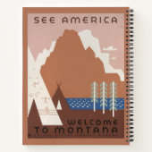モンタナへの旅行を促進するヴィンテージのポスター。2 ノートブック (裏面)