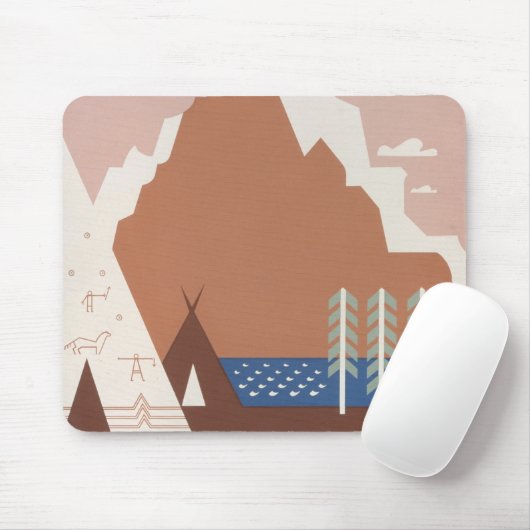 モンタナへの旅行を促進するヴィンテージのポスター。2 マウスパッド (マウス)
